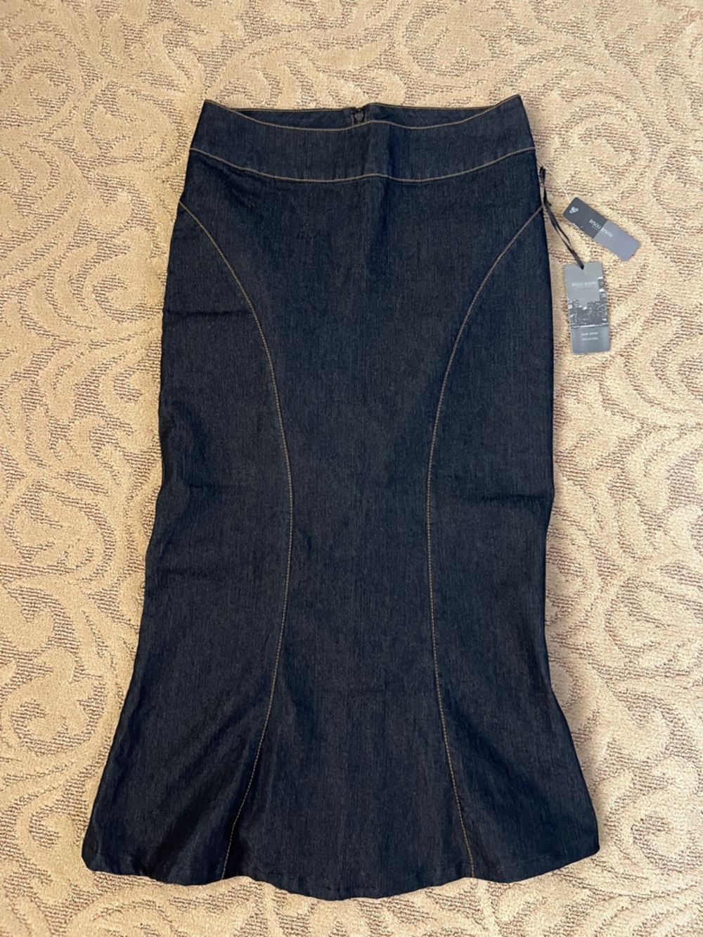 Bisou Bisou Dark Blue Denim Mermaid Skirt
